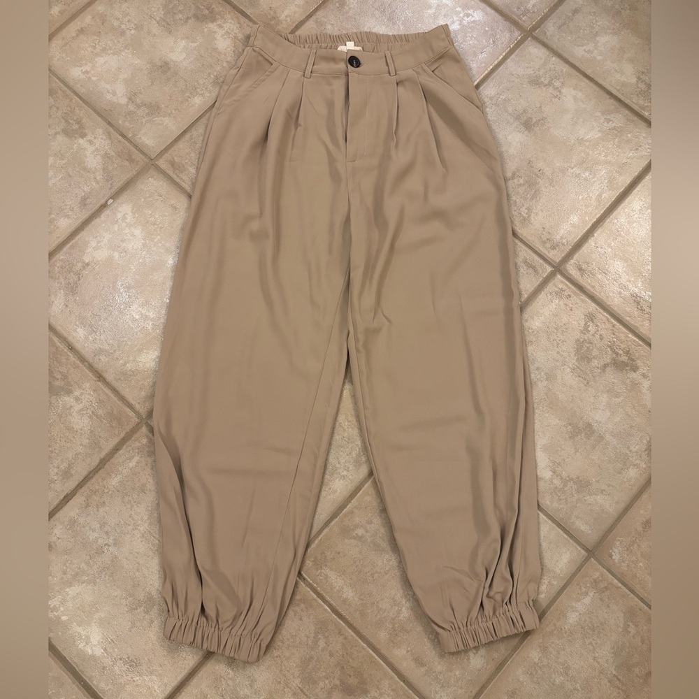 Listicle Blush Pink Trousers with Elastic Waist